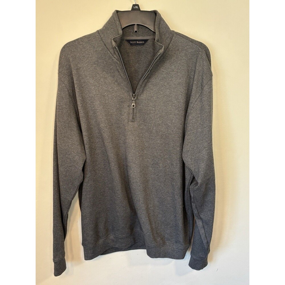 Scott Barber Men's Medium 100% Pima Cotton Long Sleeve Pullover Quarter Zip